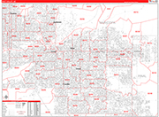 East Valley Metro Area Wall Map Red Line Style